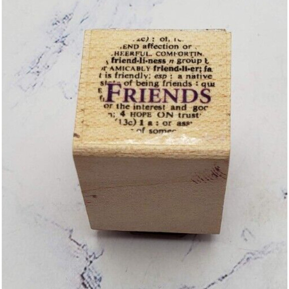 Friends Friendship Circler Small 1x1 Wood Mounted Rubber Block Stamp - Picture 1 of 7